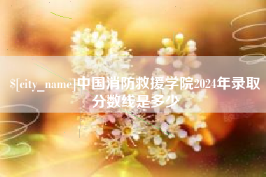 平凉中国消防救援学院2024年录取分数线是多少