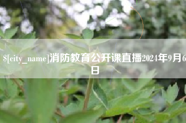 平凉消防教育公开课直播2024年9月6日