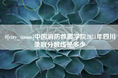 平凉中国消防救援学院2021年四川录取分数线是多少