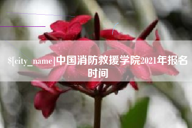 平凉中国消防救援学院2021年报名时间
