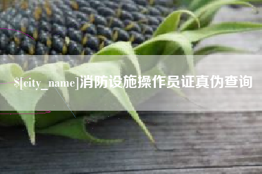 平凉消防设施操作员证真伪查询