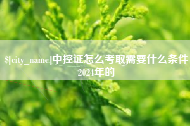 平凉中控证怎么考取需要什么条件2024年的