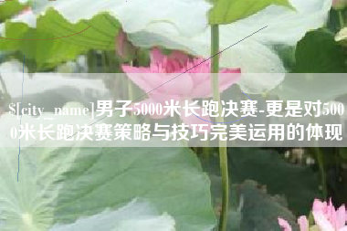 平凉男子5000米长跑决赛-更是对5000米长跑决赛策略与技巧完美运用的体现