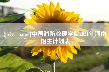 平凉中国消防救援学院2021年河南招生计划表