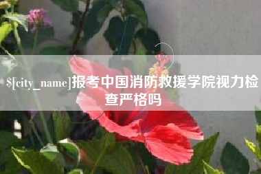 平凉报考中国消防救援学院视力检查严格吗