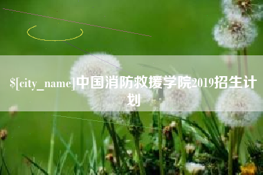 平凉中国消防救援学院2019招生计划